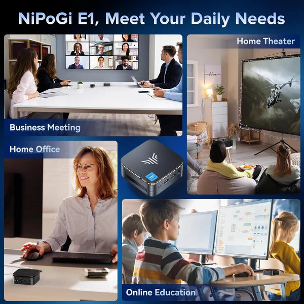 NiPoGi E1 Intel Alder Lake N97 Mini PC 16GB DDR4 1024GB SSD – Nipogi